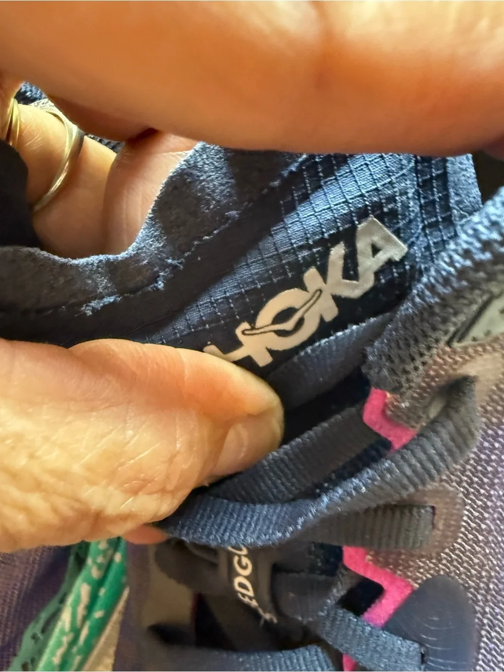 Hoka Speedgoat 6 Trail Running Shoes in Navy, Teal & Orange 9/5B